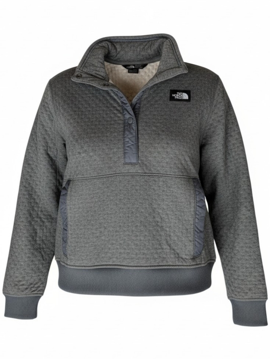 The North Face Other - The North Face Girls Gray Snap-T Quilted Pullover Sweatshirt
